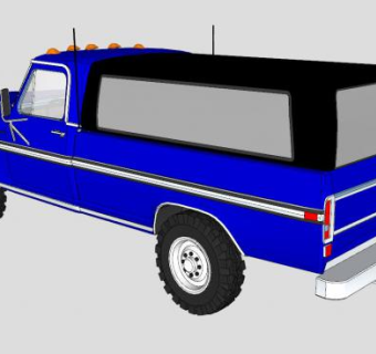 福特F250汽车SU模型下载_sketchup草图大师SKP模型