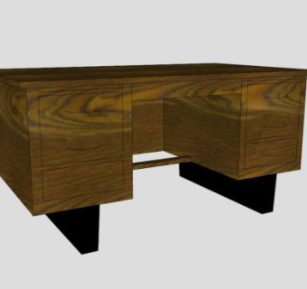 办公室老板桌子SU模型下载_sketchup草图大师SKP模型