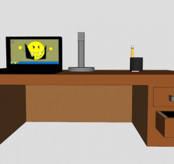商务办公桌子SU模型下载_sketchup草图大师SKP模型