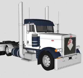 彼得比尔特运输车SU模型下载_sketchup草图大师SKP模型