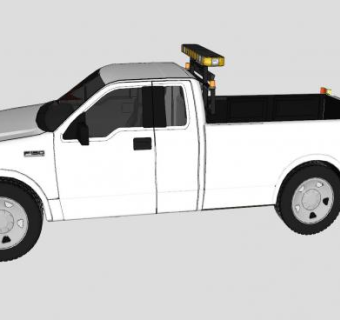 福特载重警车SU模型下载_sketchup草图大师SKP模型