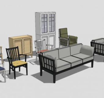 会议厅数控护理软座椅SU模型下载_sketchup草图大师SKP模型