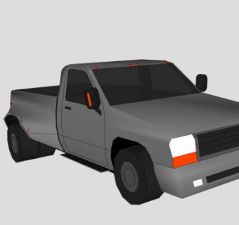 灰色皮卡汽车SU模型下载_sketchup草图大师SKP模型