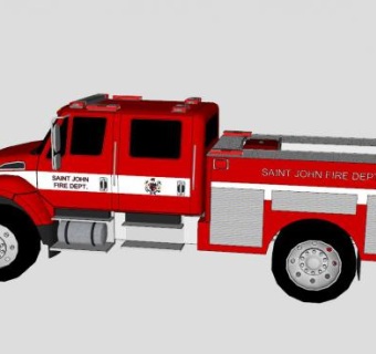 抢险消防车卡SU模型下载_sketchup草图大师SKP模型