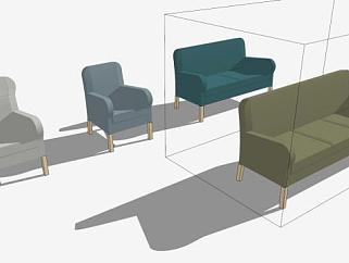 沙发办公软座椅SU模型下载_sketchup草图大师SKP模型
