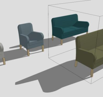 沙发办公软座椅SU模型下载_sketchup草图大师SKP模型