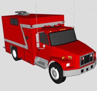 重型救援消防卡车SU模型下载_sketchup草图大师SKP模型