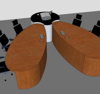 会议桌办公椅SU模型下载_sketchup草图大师SKP模型