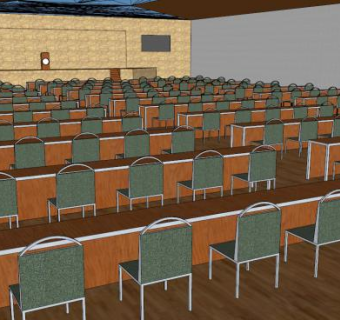 会议室会议厅座椅SU模型下载_sketchup草图大师SKP模型