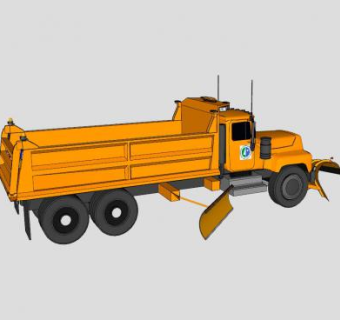翻斗车雪犁铲车SU模型下载_sketchup草图大师SKP模型