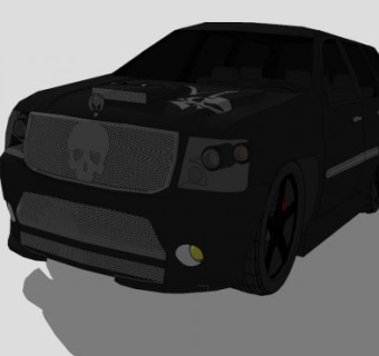 黑色雪佛兰太浩SUV汽车SU模型下载_sketchup草图大师SKP模型