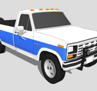 福特F250皮卡SU模型下载_sketchup草图大师SKP模型