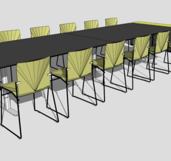 会议桌座椅SU模型下载_sketchup草图大师SKP模型