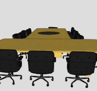 总部会议室桌椅SU模型下载_sketchup草图大师SKP模型