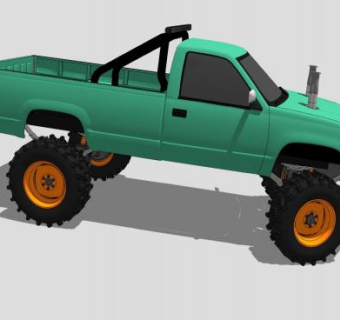 雪佛兰越野泥浆皮卡SU模型下载_sketchup草图大师SKP模型