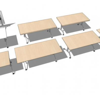 可折叠办公桌SU模型下载_sketchup草图大师SKP模型