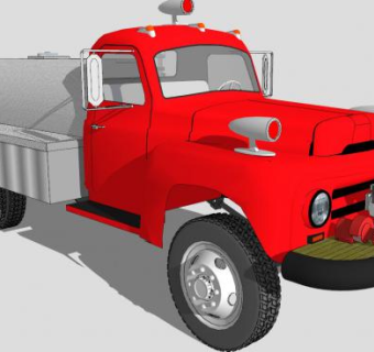 消防水泵车SU模型下载_sketchup草图大师SKP模型