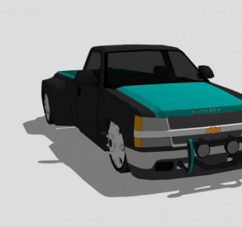 雪佛兰西尔维拉多皮卡汽车SU模型下载_sketchup草图大师SKP模型