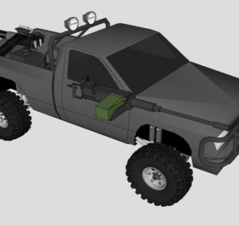 黑色皮卡SU模型下载_sketchup草图大师SKP模型