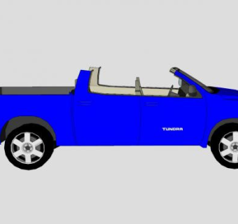 丰田坦途蓝色皮卡SU模型下载_sketchup草图大师SKP模型