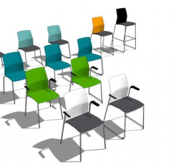 莱娅椅子SU模型下载_sketchup草图大师SKP模型