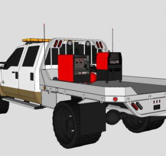 福特F350工作皮卡SU模型下载_sketchup草图大师SKP模型