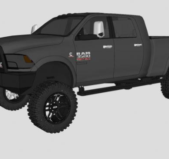 道奇3500皮卡SU模型下载_sketchup草图大师SKP模型