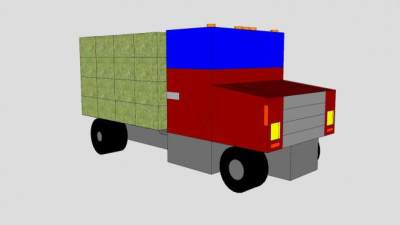 GMC干草搬运车SU模型下载_sketchup草图大师SKP模型