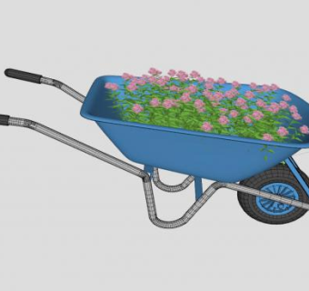花园人力手推车SU模型下载_sketchup草图大师SKP模型