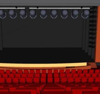 剧院座椅躺椅SU模型下载_sketchup草图大师SKP模型