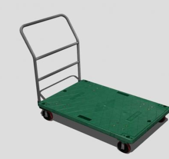 绿色塑料手推车SU模型下载_sketchup草图大师SKP模型