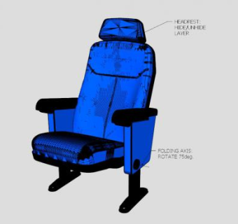礼堂座躺椅SU模型下载_sketchup草图大师SKP模型