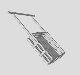 珊栏式手推车SU模型下载_sketchup草图大师SKP模型