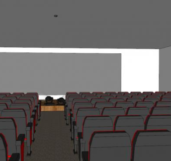 游轮电影躺椅SU模型下载_sketchup草图大师SKP模型