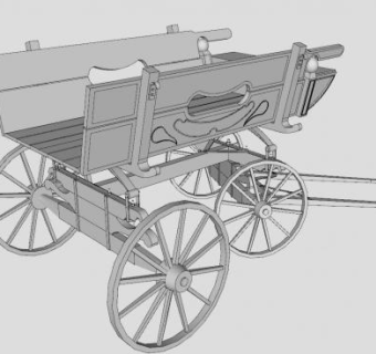 欧式手拉车SU模型下载_sketchup草图大师SKP模型