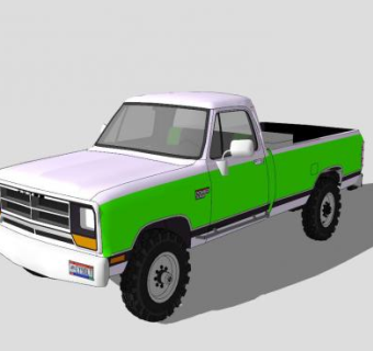 道奇公羊皮卡SU模型下载_sketchup草图大师SKP模型