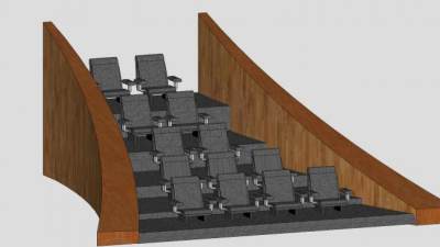家庭影院座位躺椅SU模型下载_sketchup草图大师SKP模型