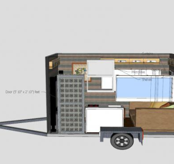 房车车内布局SU模型下载_sketchup草图大师SKP模型