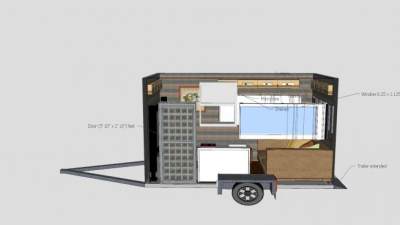 房车车内布局SU模型下载_sketchup草图大师SKP模型