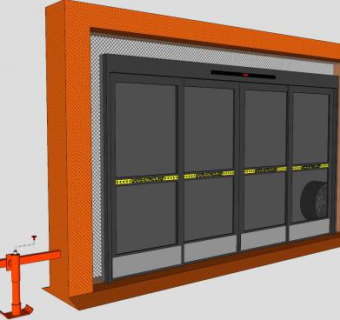 便携式自动推拉门SU模型下载_sketchup草图大师SKP模型