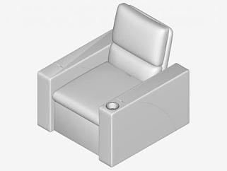 现代单人躺椅SU模型下载_sketchup草图大师SKP模型