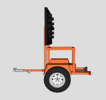 太阳能工程指示车SU模型下载_sketchup草图大师SKP模型