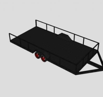 钢菱形板拖车SU模型下载_sketchup草图大师SKP模型