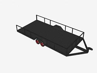 钢菱形板拖车SU模型下载_sketchup草图大师SKP模型