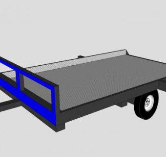 钢板平板拖车SU模型下载_sketchup草图大师SKP模型