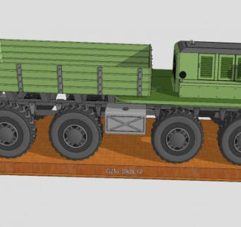 重型拖车拖拉机SU模型下载_sketchup草图大师SKP模型
