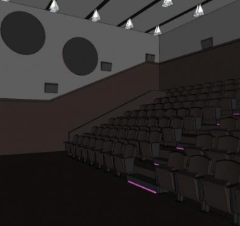 电影院剧院座椅SU模型下载_sketchup草图大师SKP模型