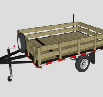 甲板拖车SU模型下载_sketchup草图大师SKP模型
