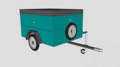 小型拖车SU模型下载_sketchup草图大师SKP模型