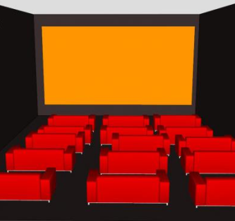 电影院室内躺椅SU模型下载_sketchup草图大师SKP模型